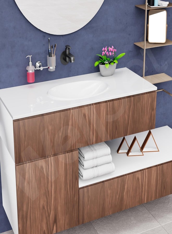 Well Set Modern Bathroom Accessory Set, Wall-Mounted Soap Dispenser and Toothbrush Holder, Chrome Finish - Image 5